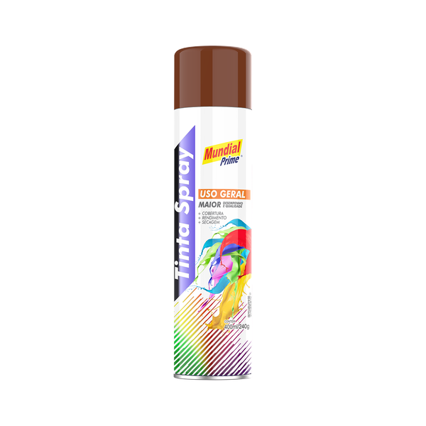 SPRAY USO GERAL MARROM 400ML MUNDIAL PRIME 