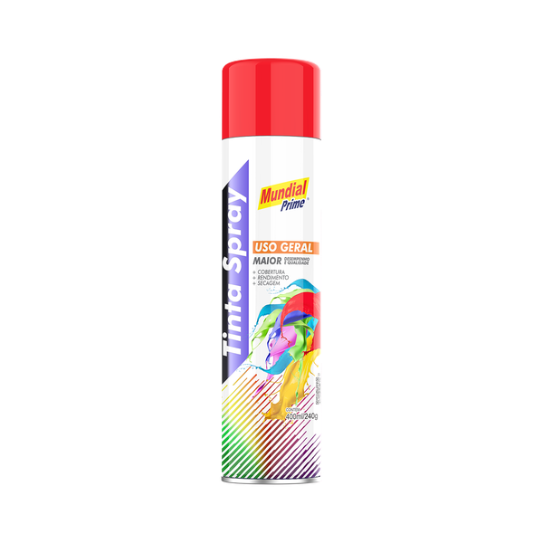 SPRAY USO GERAL VERMELHO 400ML MUNDIAL PRIME 