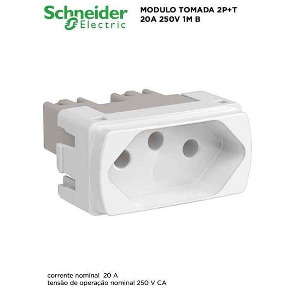 MODULO TOMADA 2P+T 20A BRANCO MILUZ
