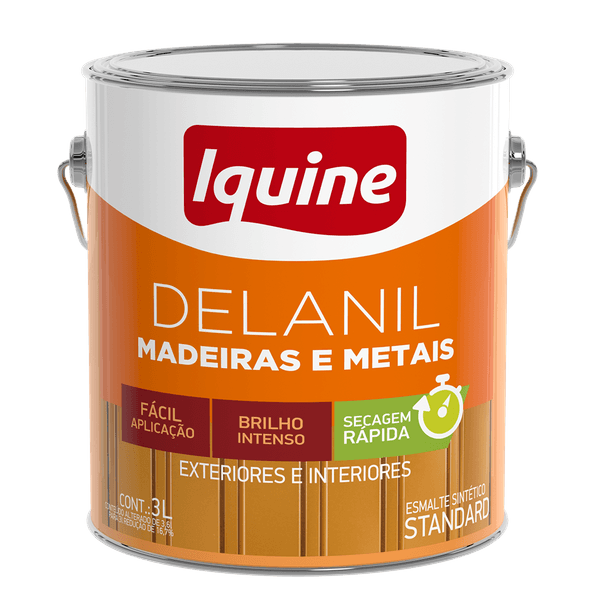 Tinta Esmalte Brilhante Delanil Madeiras e Metais 3L Vermelho IQUINE