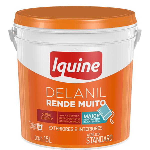 TINTA ACRÍLICA DELANIL RENDE MUITO STANDARD BRANCO GELO BALDE 15L IQUINE