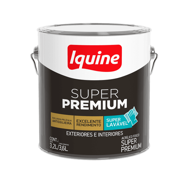 TINTA ACRÍLICA SUPER PREMIUM BRANCO NEVE LATA 3,6L IQUINE