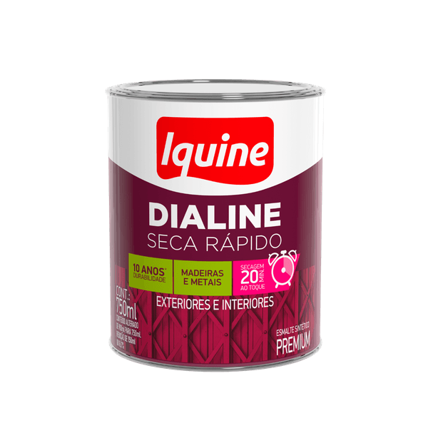 ESMALTE DIALINE SECA RAPIDO MARROM CONHAQUE 750ML ALTO BRILHO IQUINE 