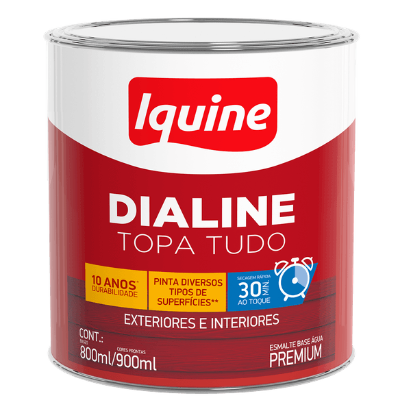 ESMALTE BASE DIALINE TOPA TUDO BASE AGUA ALTO BRILHO (C) 800ML IQUINE