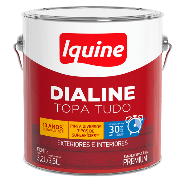 ESMALTE BASE DIALINE TOPA TUDO BASE AGUA ALTO BRILHO (C) 3,2L IQUINE