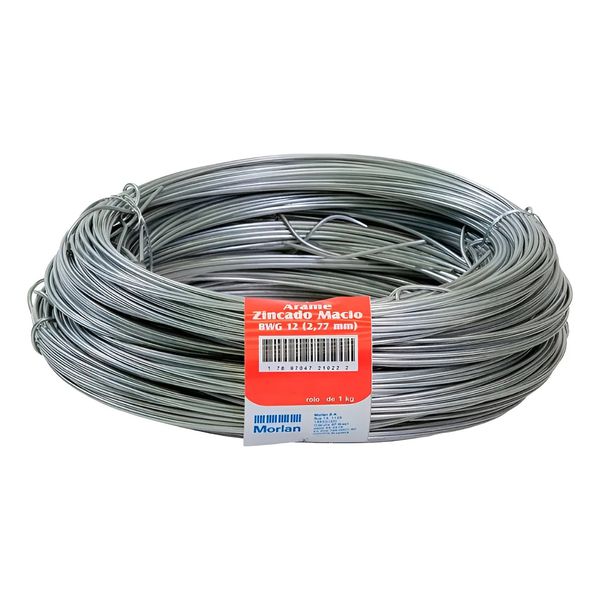 ARAME ZINCADO BWG12-2,77MM 1KG MORLAN 000000000000001022