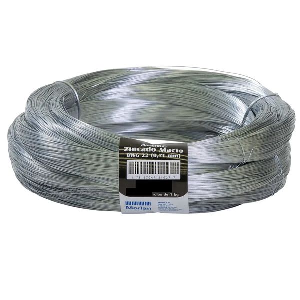 ARAME ZINCADO BWG22-0,71MM 1KG MORLAN (1027)