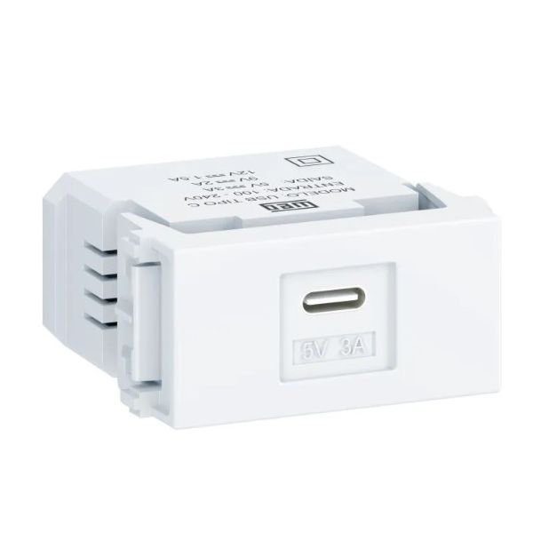 MODULO TOMADA USB BIVOLT KEYSTONE BRANCO REFINATTO 