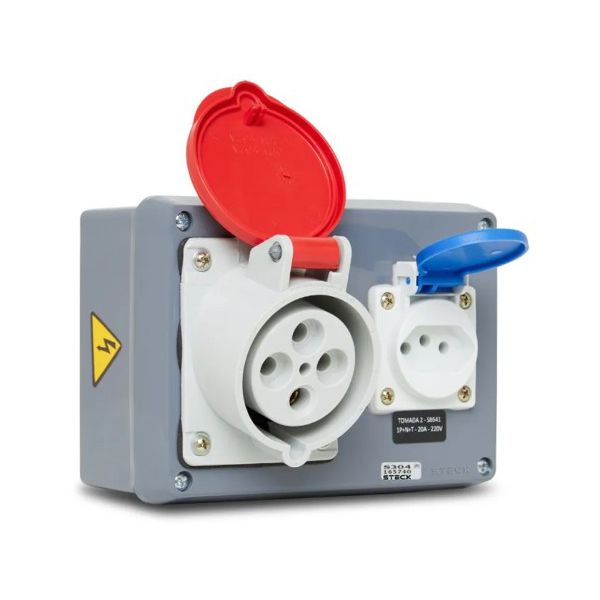 QUADRO ROBO TOM IND. 2P+T 32A / TOM 20A NBR 1XN3216 / 1XS8641 IP40 STECK 