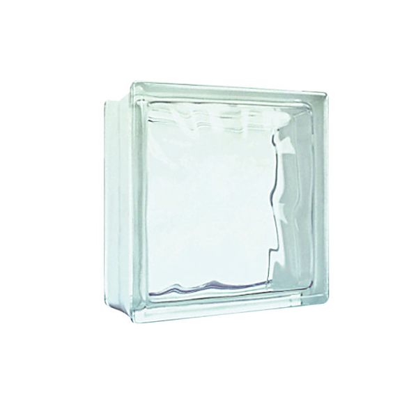 BLOCO DE VIDRO ONDULADO TRANSPARENTE 19X19X8