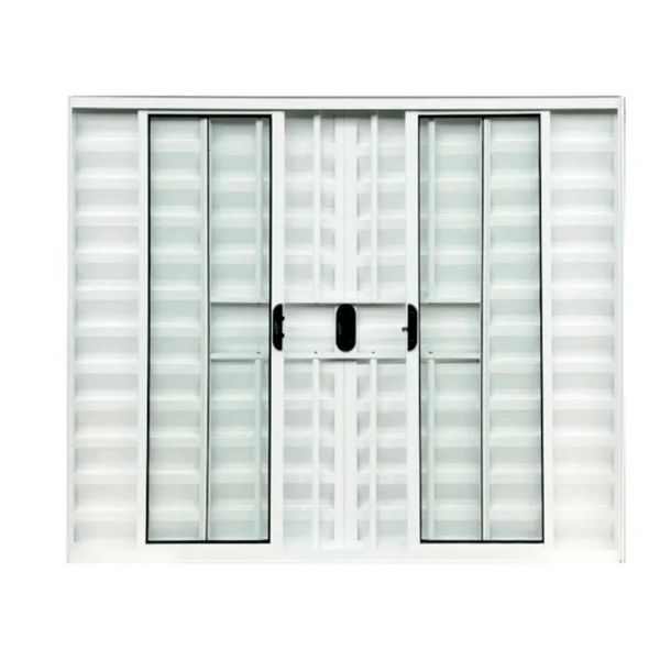 VENEZIANA DE ALUMÍNIO BRANCO 6 FOLHAS COM GRADE 1,00 X 1,20