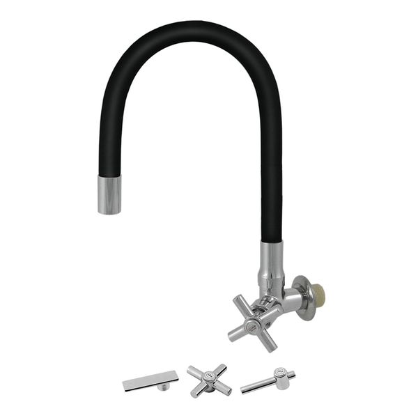 TORNEIRA 2040 C/ BICA MÓVEL DE PAREDE COM TUBO FLEXÍVEL 