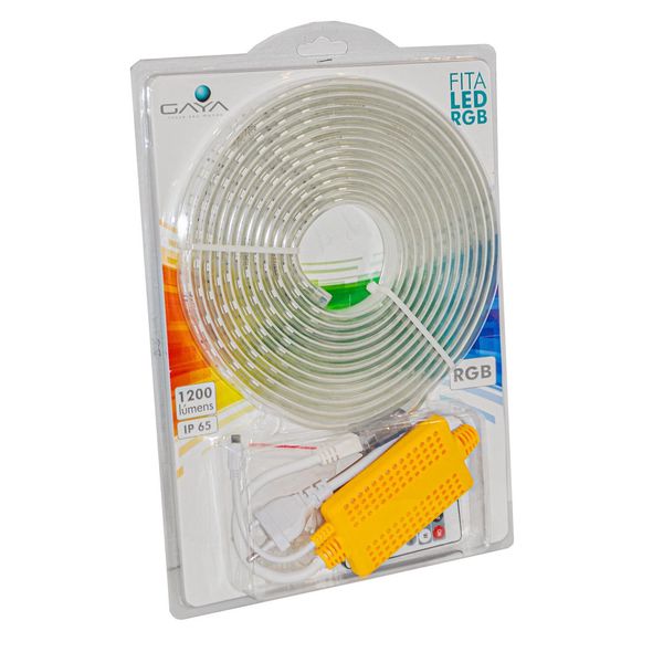 LED 127V 14,4W 5M KIT RGB CONTROLE COR