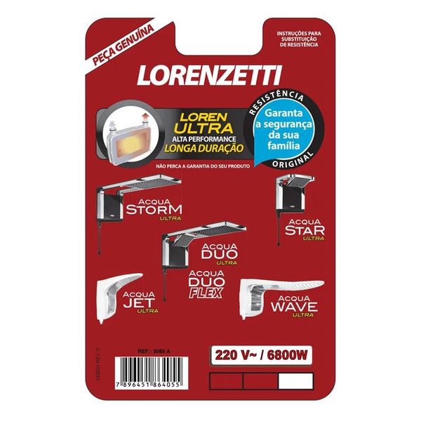 RESISTÊNCIA LORENZ ACQUA DUO ULTRA 220V