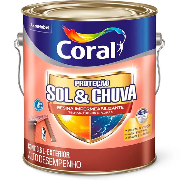 RESINA IMPERMEABILIZANTE SOL E CHUVA 3,6 L