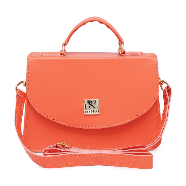 Bolsa Mini Bag Bolsinha Laranja Pequena Feminina De Mão E Transversal Festa Sofisticada 