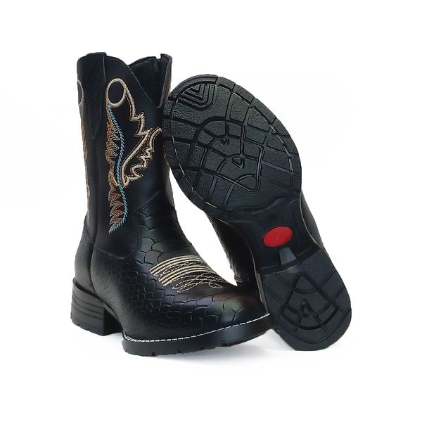 Bota Texana Infantil Cano Alto Country Confortável Pampa Kapell