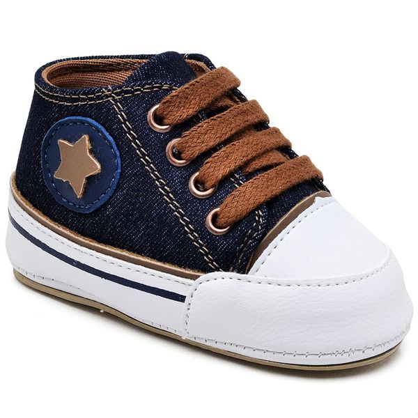 Tênis Infantil JAN & JUL Breeze - Azul-Marinho Tamanho 10 Lavável Na Máquina