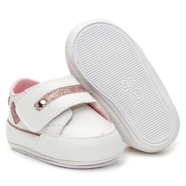 Sapato Tênis Bebe Baby Menina Conforto Primeiros Passo Rosa