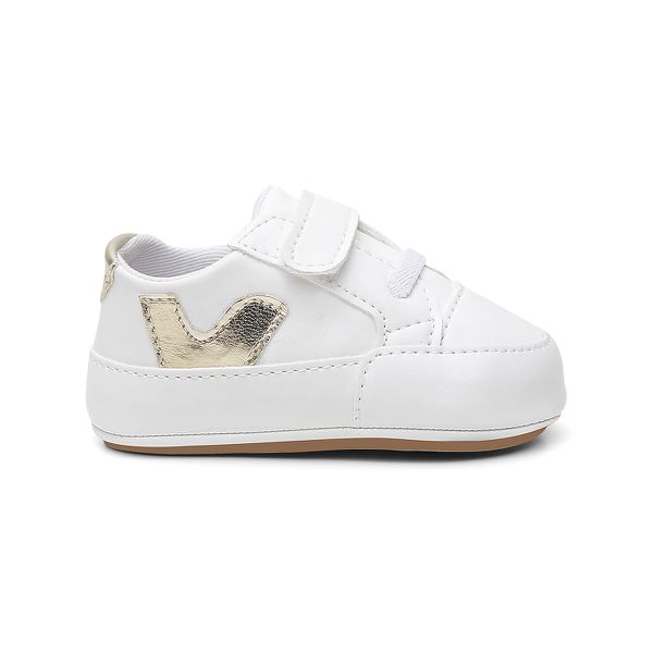 Sapato Tênis Conforto Bebe Baby Menino Primeiros Passos Dourado