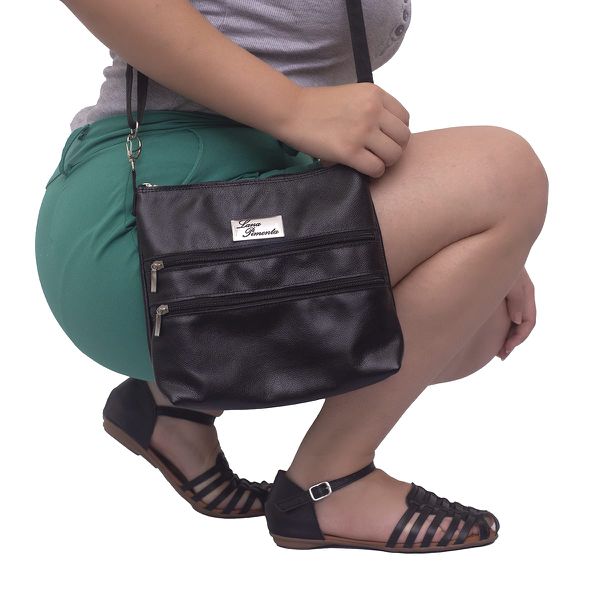 KIT Bolsa Feminina Preto + Sandália Feminina Lana Pimenta