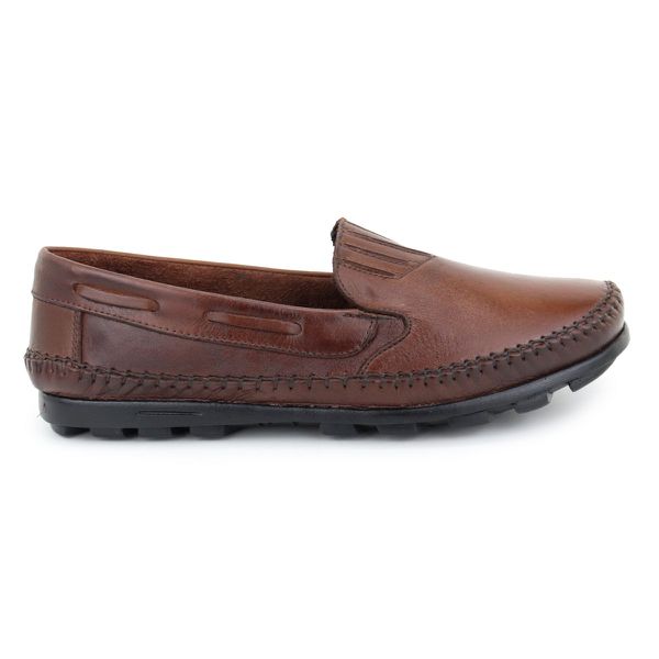 Sapatilha Mocassim Masculina Ortopédico Confort Couro Marrom Claro Granado