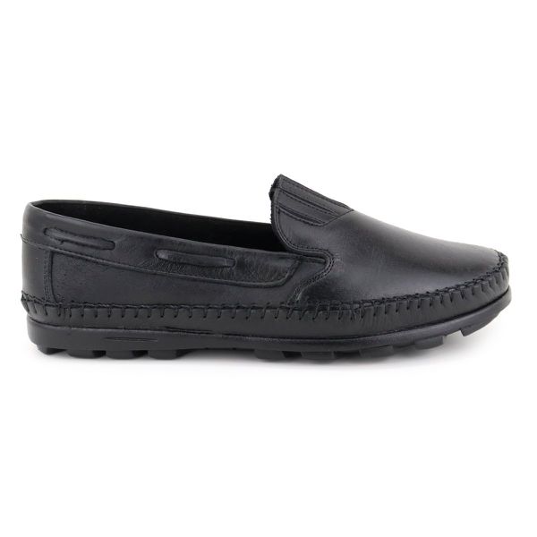 Sapatilha Mocassim Masculina Ortopédico Conforto Couro Preto Granado