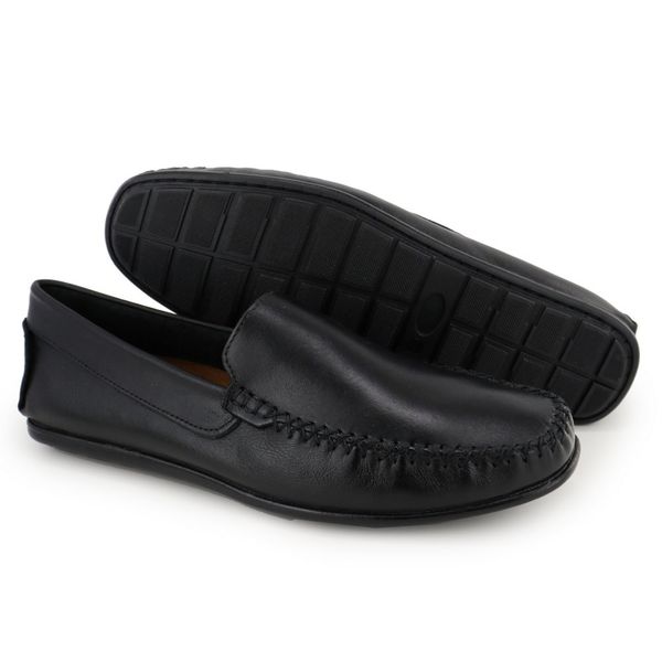 Mocassim Masculino Confoto Couro Preto Anatomico Granado