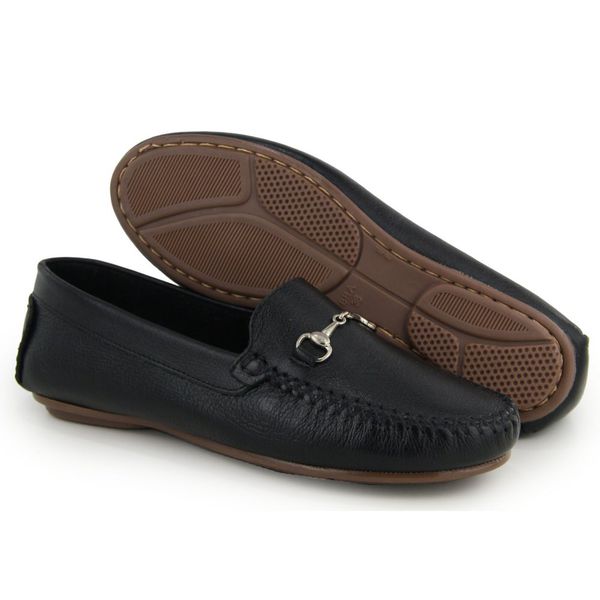 Sapato mocassim shop couro confort line