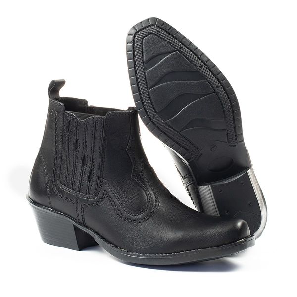 Bota Botina Masculina Country Cano Curto Preto Kapell 