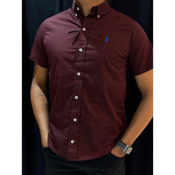 Camisa Social Micro Ralph - Vinho