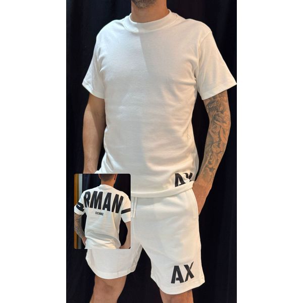Kit Camiseta + Bermuda AX - Branco