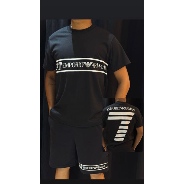 Kit Camiseta + Bermuda Ea7 - Preto