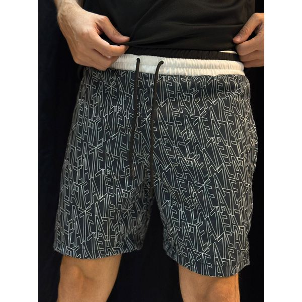 Short Griffe EA7 - Preto/branco