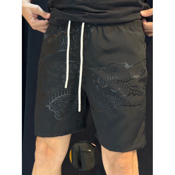 Short Griffe LCST - Preto/Preto