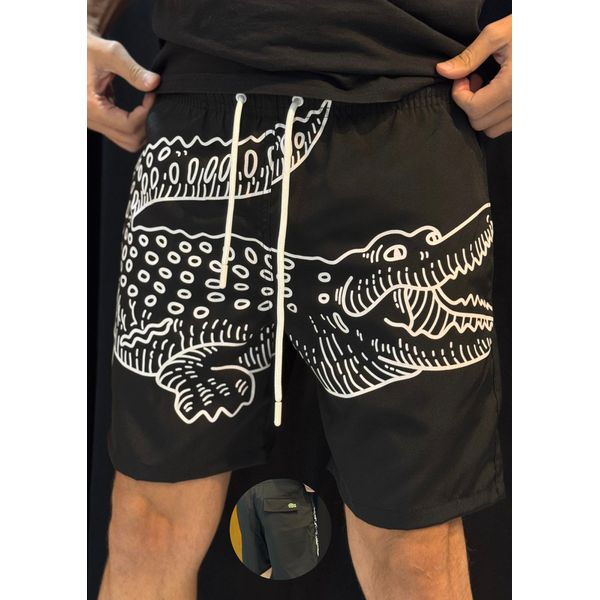 Short Griffe LCST - Preto/Branco