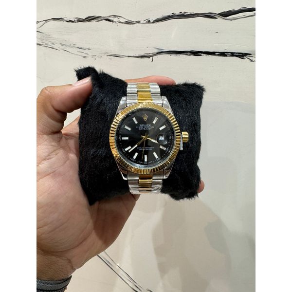 Relógio Rolex - Cinza/Dourado/Preto