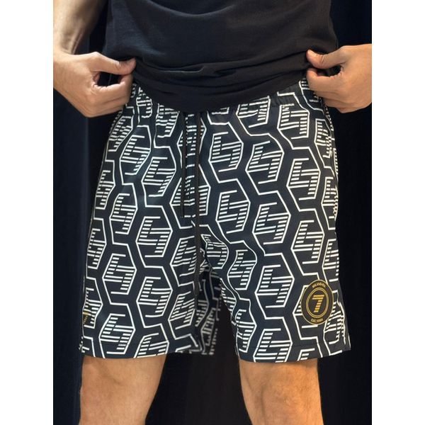 Short Griffe Ea7 - Pret/Branco