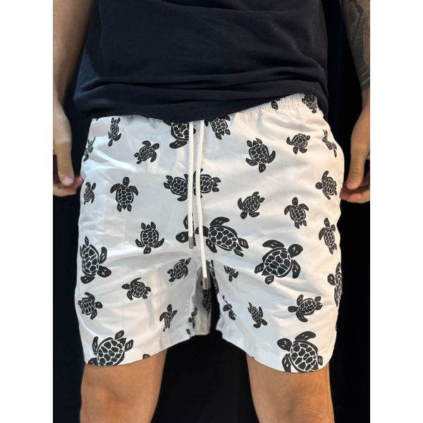 Short Ultra Griffe Villa - Branco/Preto