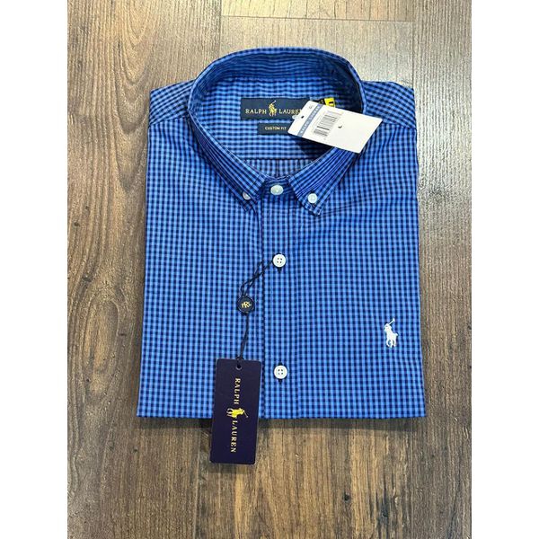 Camisa Social Ralph Azul Xadrez