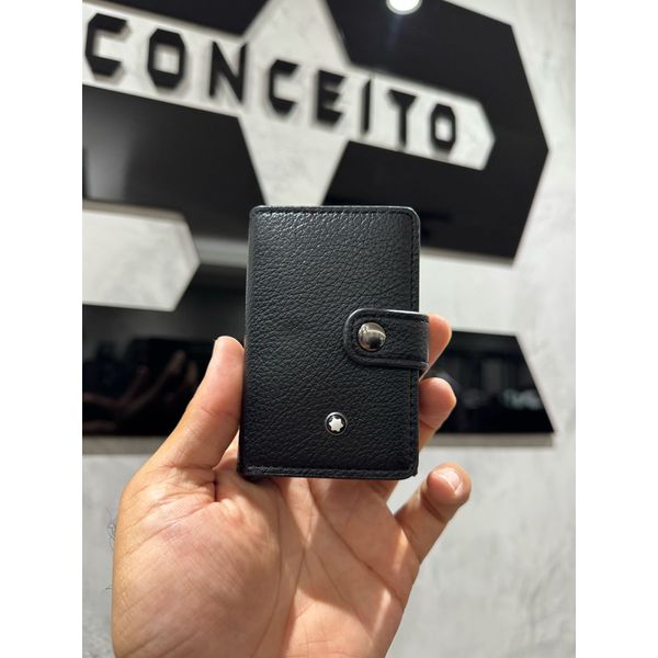 Porta Cartão Mont Blanc Preto Trava