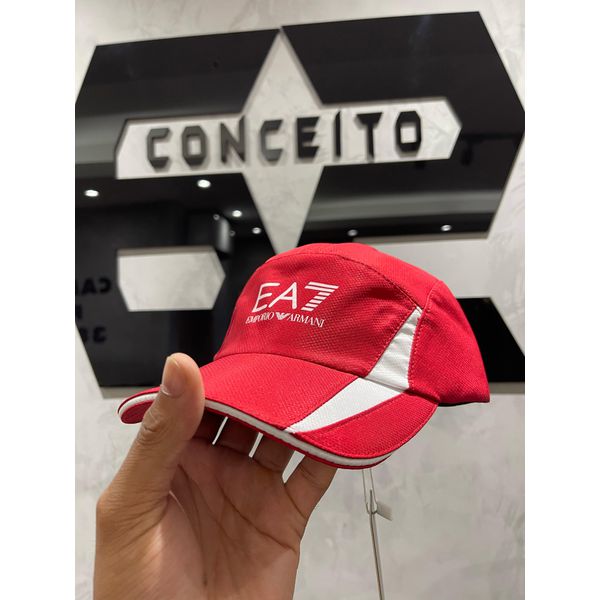 Boné Ea7 - Vermelho/Branco