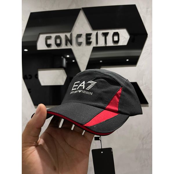 Boné Ea7 - Preto/Vermelho