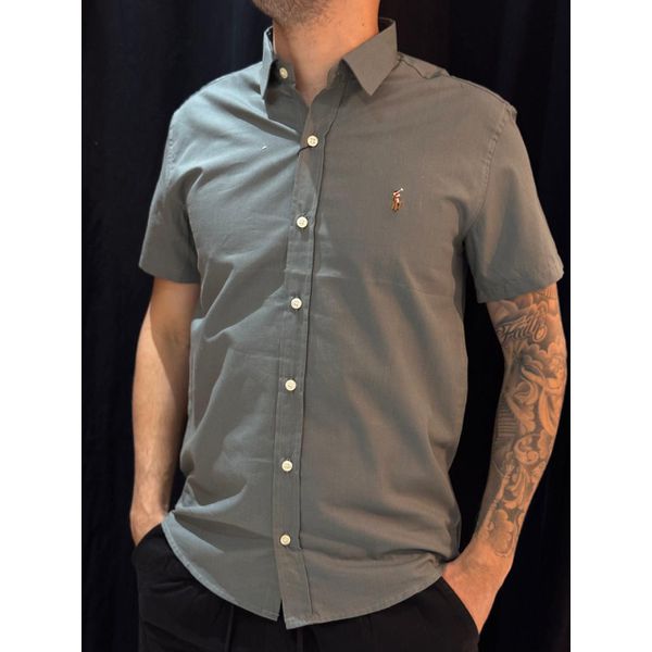 Camisa Social Ralph - Verde/Cinza