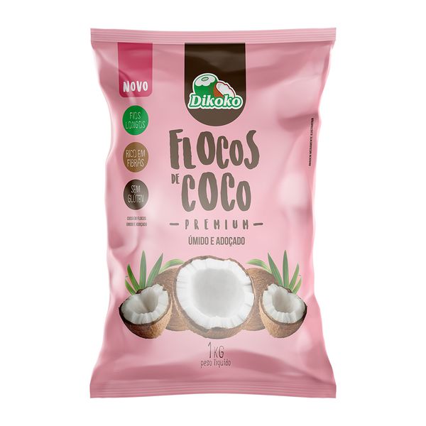COCO FLOCOS UMIDO E ADOCADO 1KG DIKOKO