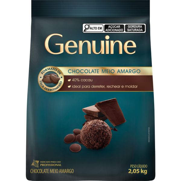 CHOC NOBRE MEIO AMARGO MOEDAS 2,05KG GENUINE CARGILL