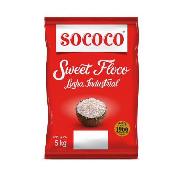 COCO FLOCOS UMIDO E ADOCADO SWEET 5KG SOCOCO