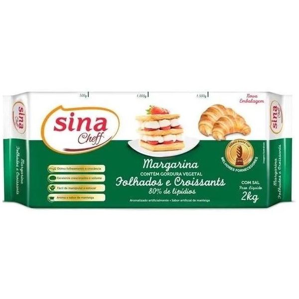 MARGARINA FOLHADA SINA CHEFF BL 2 KG 