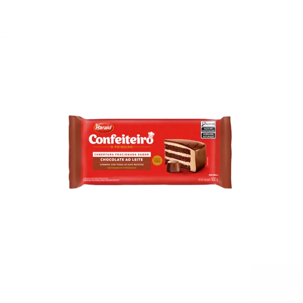 Cobertura Confeiteiro sabor Chocolate Ao Leite em Barra 500g