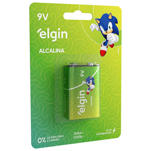 Bateria Alcalina 9V - Elgin